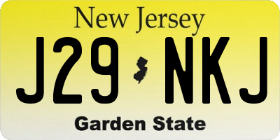 NJ license plate J29NKJ