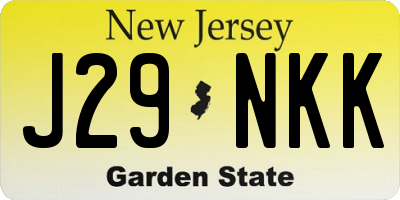 NJ license plate J29NKK