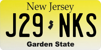 NJ license plate J29NKS