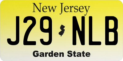 NJ license plate J29NLB