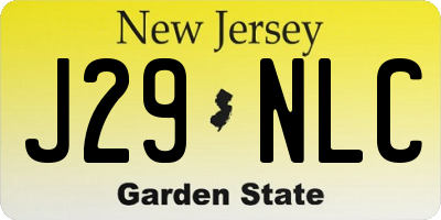 NJ license plate J29NLC