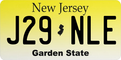 NJ license plate J29NLE
