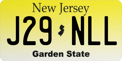 NJ license plate J29NLL