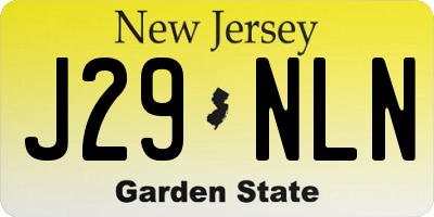 NJ license plate J29NLN