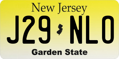 NJ license plate J29NLO