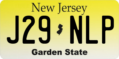 NJ license plate J29NLP