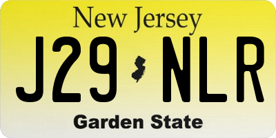 NJ license plate J29NLR