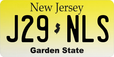 NJ license plate J29NLS