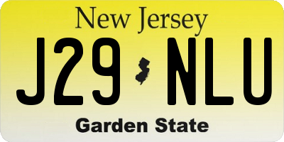NJ license plate J29NLU