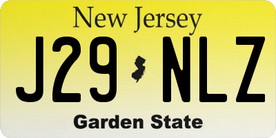 NJ license plate J29NLZ