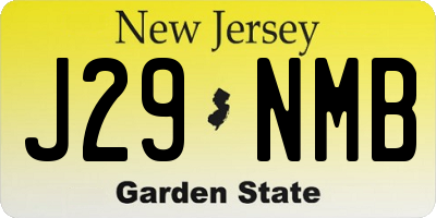 NJ license plate J29NMB