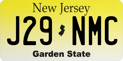 NJ license plate J29NMC