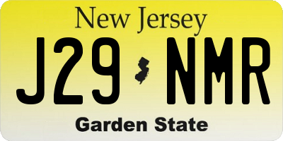 NJ license plate J29NMR