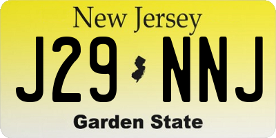NJ license plate J29NNJ