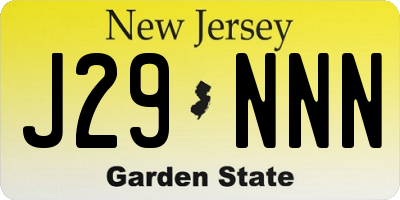 NJ license plate J29NNN
