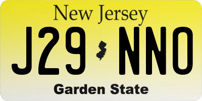 NJ license plate J29NNO