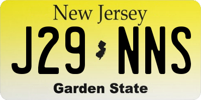 NJ license plate J29NNS