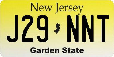 NJ license plate J29NNT