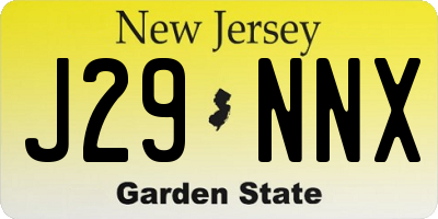 NJ license plate J29NNX