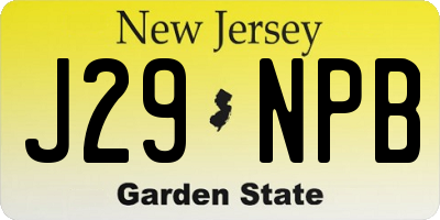 NJ license plate J29NPB