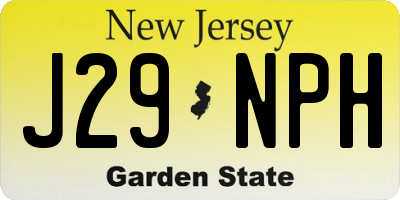NJ license plate J29NPH