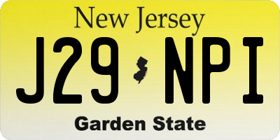 NJ license plate J29NPI