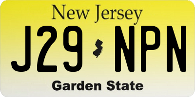NJ license plate J29NPN