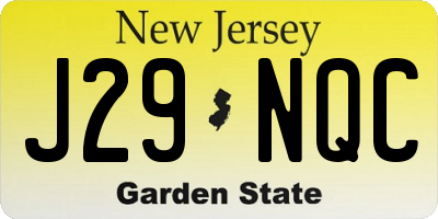 NJ license plate J29NQC