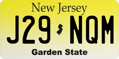 NJ license plate J29NQM