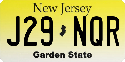 NJ license plate J29NQR