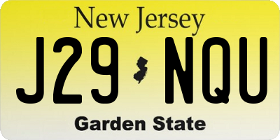 NJ license plate J29NQU