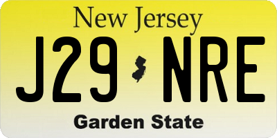 NJ license plate J29NRE