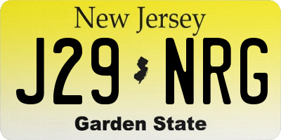 NJ license plate J29NRG