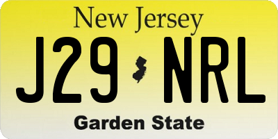 NJ license plate J29NRL