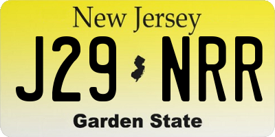 NJ license plate J29NRR
