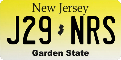 NJ license plate J29NRS