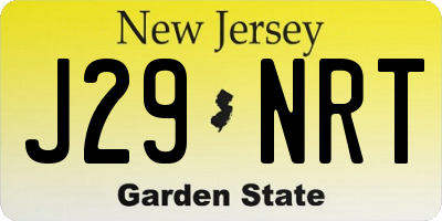 NJ license plate J29NRT