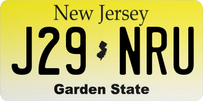 NJ license plate J29NRU