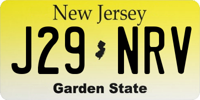 NJ license plate J29NRV
