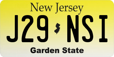 NJ license plate J29NSI