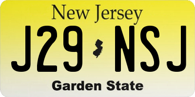 NJ license plate J29NSJ