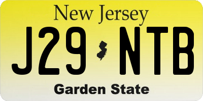 NJ license plate J29NTB