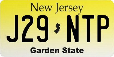 NJ license plate J29NTP