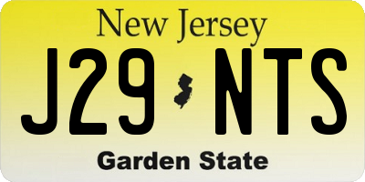 NJ license plate J29NTS