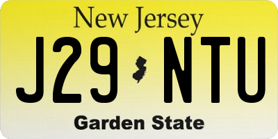 NJ license plate J29NTU