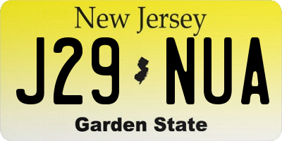 NJ license plate J29NUA