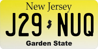 NJ license plate J29NUQ