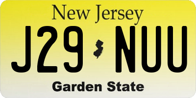 NJ license plate J29NUU
