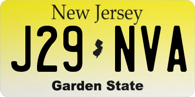 NJ license plate J29NVA
