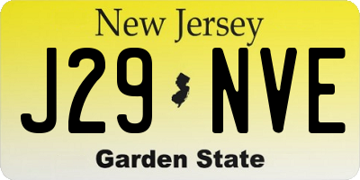 NJ license plate J29NVE
